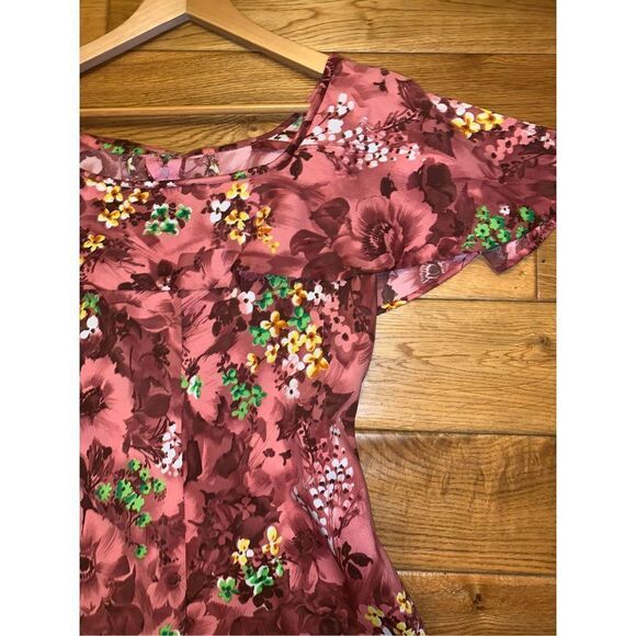 Vintage 60s 70s large collar pink floral maxi dress medium - Picture 13 of 13